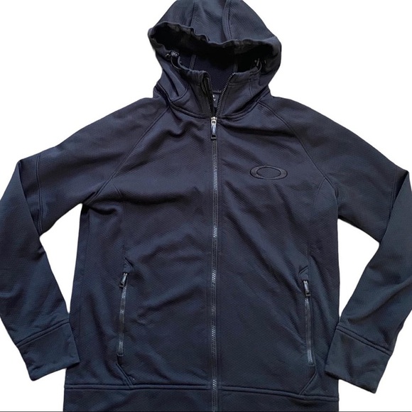 Men’s Oakley Black Drifit Zip Up Hoodie Jacket Size Small - Picture 1 of 4
